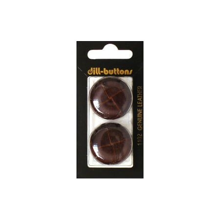 Dill Buttons 28mm 2pc Shank Leather Brown