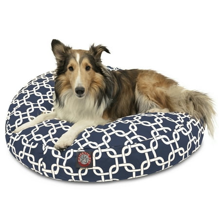 UPC: 0788995508311 | Majestic Pet | Links Round Pet Bed For Dogs  Removable Cover  Navy Blue  Medium