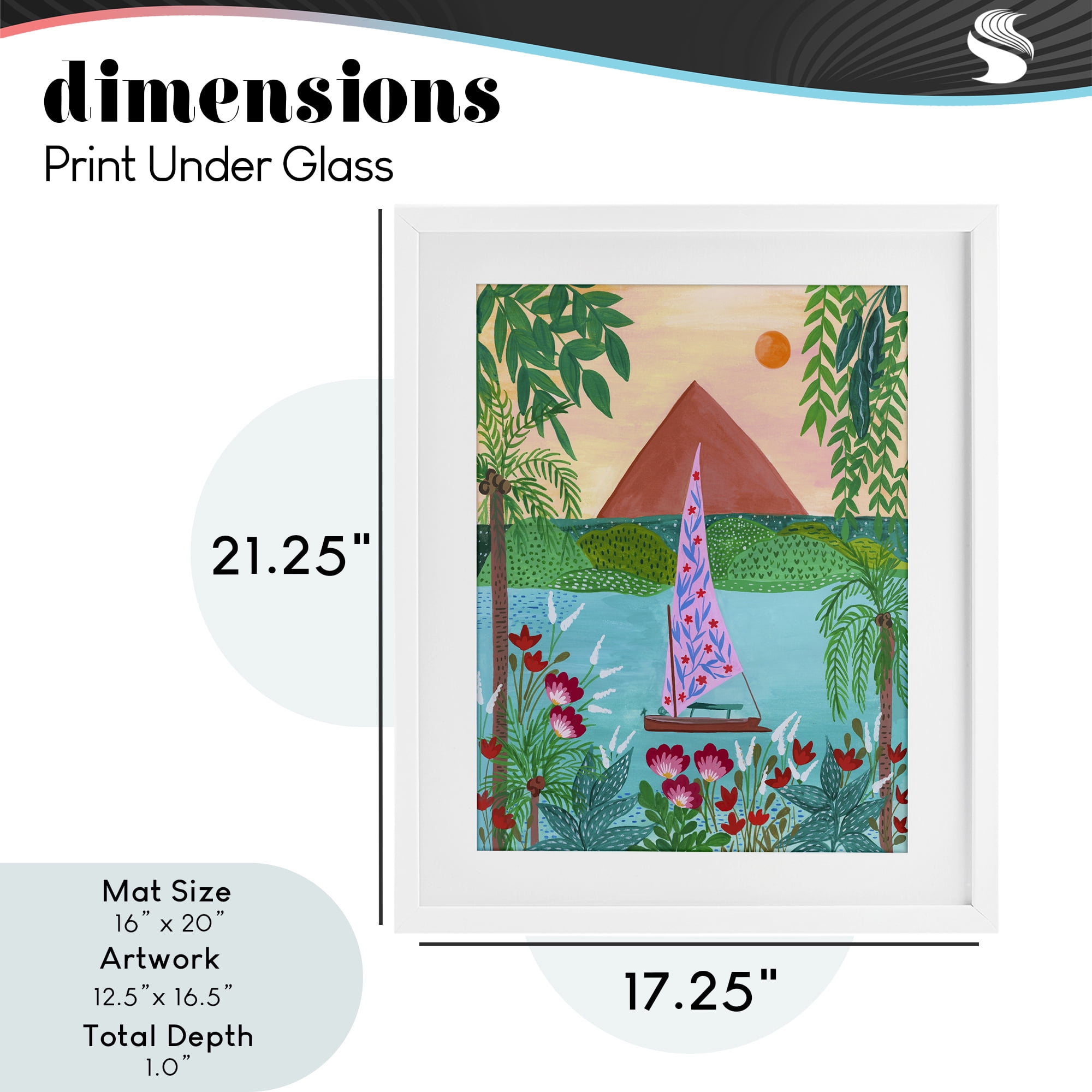 Sailboat on Egypt Nile White Framed Print Under Glass, design by Nabeela Rumi