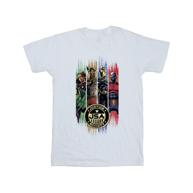 DC Comics T-Shirt Badge Or Noir Adam JSA pour Hommes