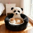 thumbnail image 3 of Pet Supplies Panda Bed With Arms Cozy Washable Cuddler Bed For Indoor Cats & Small With Bottom Durable Design For Home Use, 3 of 6