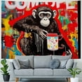 thumbnail image 4 of BCIIG Monkey Graffiti Art Tapestry Wall Hanging Unique Style for Home Decor, Vivid Design, Soft Fabric, Multiple Sizes 40x30inch, 4 of 6