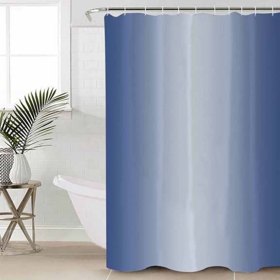 Navy Blue Ombre Waterproof Fabric Shower Curtain, Modern Gradient Abstract Art Shower Curtain for Bathroom Curtains Bathtubs Hotel Washable Shower Curtains with 12 Hooks Small 36x72in
