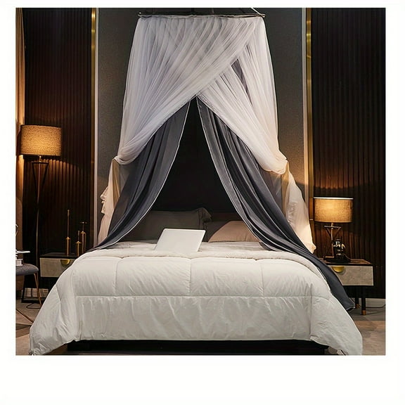 Bed Canopy For Girls & Adults, Round Dome Lace Canopies Netting, Elegant Double Layer Bed Canopy Drapes For Decoration, Playing, Reading, Sleepping