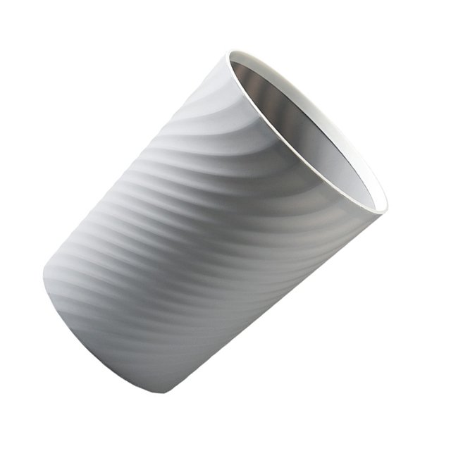 Youkk Trash Can Water Threaded Wastebasket Round Garbage Container Basket Large-capacity Bedroom Toilet Bathrooms Gray 8L