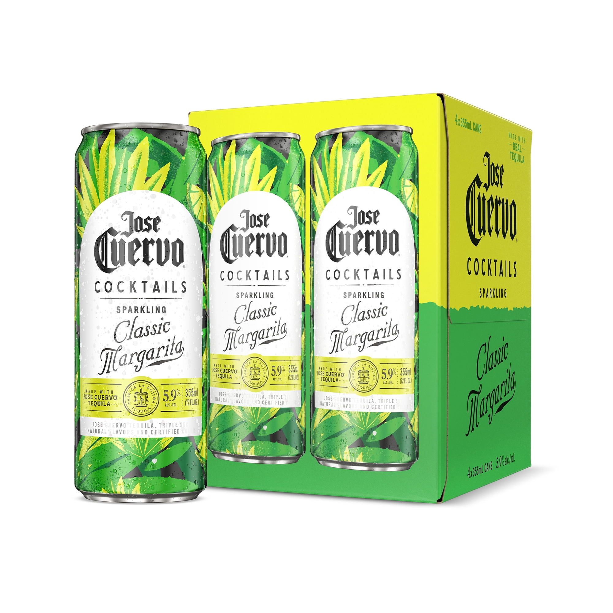 Jose Cuervo Sparkling Classic Cocktail, 4 pack, 355 ml Cans, 5.9% ABV
