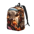 thumbnail image 2 of Daiia Realistic Flower Cow Vintage Canvas Backpack for Men and Women ,Hiking Backpack,Travel Laptop Bag for School,Large Capacity Backpack-, 2 of 8