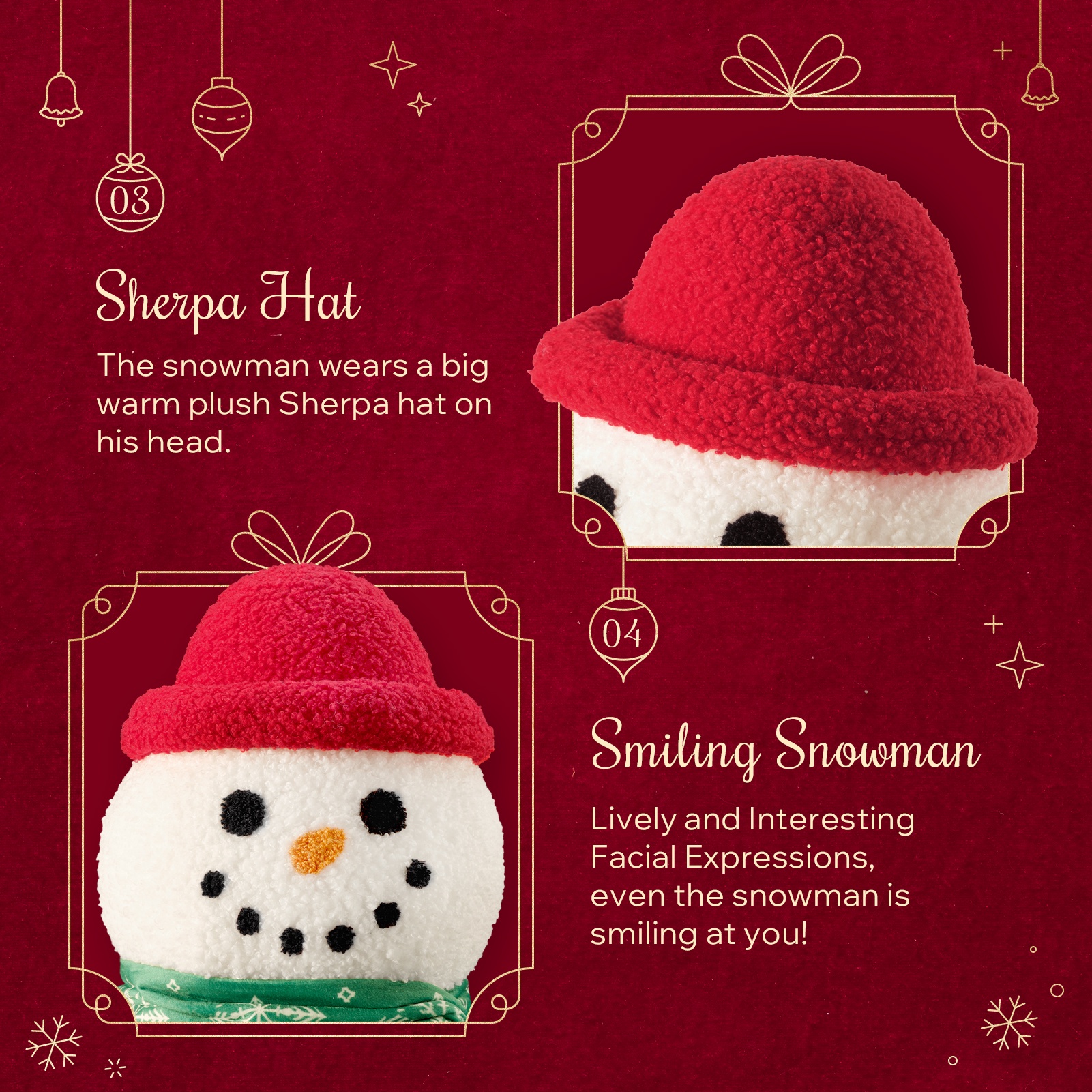 Phantoscope Christmas Series Decorative Snowman Boy Polyester Decorative Pillow,green,16.5 x 10.5 inch