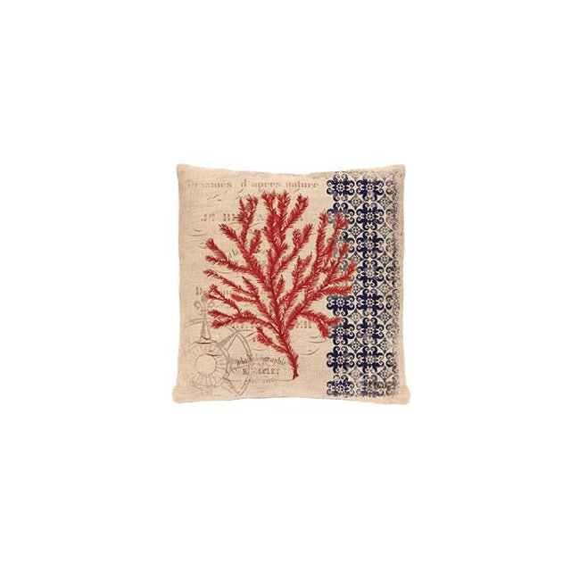 Côte de Corail 18 x 18 Pouces Compas Oreiller&44; Naturel