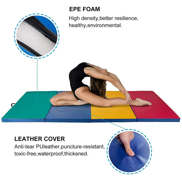 Polar Aurora 4'x10'x2'' Thick Folding Gymnastics Exercise Mat Aerobics  Stretching Yoga Mats(4 Color) 