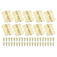 thumbnail image 1 of Bisagras pequeñas para joyeros Uxcell de 3/4 pulgadas, paquete de 10 bisagras en forma de mariposa de 90 grados para joyeros con 40 tornillos, doradas, 1 of 7