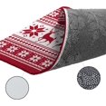 thumbnail image 6 of Kitchen Rug Mat Christmas Reindeer Snowflake Geometric, Set of 2, Anti-Fatigue Non-Skid Washable Kitchen Runner Rugs, Bohemian Red White Soft Comfort Rug for Kitchen, Floor, Front of Sink, Laundry, 6 of 6
