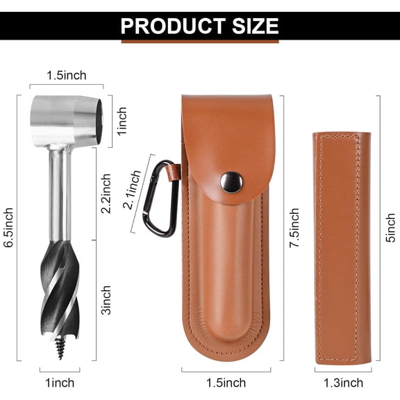 FJSHN-Bushcraft Hand Auger Wrench Bushcraft Gear and Equipment Settlers Wrench Survival Tools Scotch Eye Wood Auger Drill Peg and Manual Hole Maker Multitool for Outdoor Backpacking Camping Bushcraft