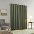 thumbnail image 2 of Sun Zero Treviso Linen Blend Magnetic Closure 100% Blackout Back Tab/Rod Pocket Curtain Panel, 40"W x 84"L, Moss Green, 2 of 10