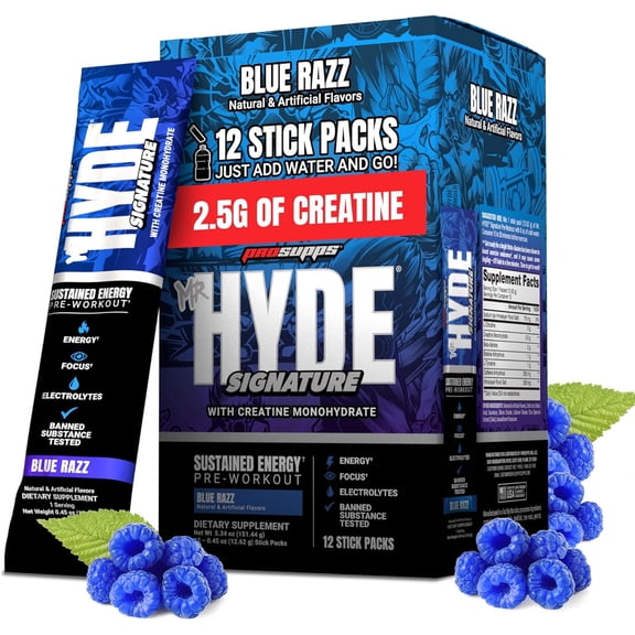 ProSupps Mr. Hyde Signature V2 Pre-Workout Powder Blue Razz 13.35 oz