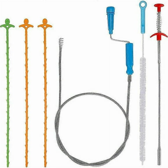 Drain Cleaner Tool Snake Unclog Drain Kit Flexible Hair Drain for Kitchen Tub Sink 6 Pack