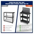 thumbnail image 7 of 3 Tier Rolling Tool Cart on Wheels, 440 LBS Capacity Heavy Duty Metal Utility Cart Wagon, Industrial Service Tool Cart Storage Organizer for Mechanics, Garage, Warehouse, 7 of 7