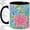 Black, variant on Colorful Daisy Accent Mug, 11oz Ceramic Coffee Cup for Flower Lovers