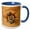 Blue/White, variant on 3drose, Nautical Ship Anchor and Helm on a Florida Keys Map for Captain., 11oz Two-tone Red Mug