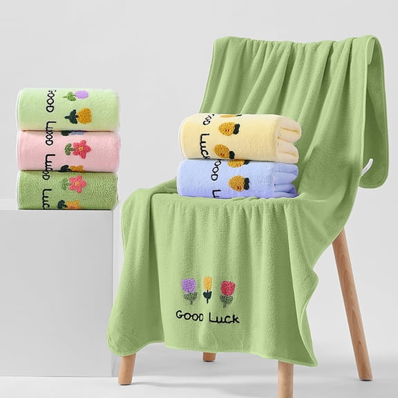 ufehgfjh Bathroom Towels Hand Towels for Bathroom Warm Velvet Towel Embroidery Fleece Trimmed Towel Super Absorbent Face Towel For Bathroom Daily Use