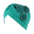 thumbnail image 2 of Summer Sales LSONABXA Saving $5 Green Heardband for Women Head Hat Wrap Cap Cover Turban Headwear Ethnic Cap Heardband Women Headscarf for Women, 2 of 3