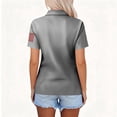 thumbnail image 4 of Women's 250 Year American Anniversary Shirt Patriots Short Sleeve Polo Shirts Freedom Fashion Independence Day T-Shirts - Polo Shirt 4Th of July Shirt Independence Day commemoration Top Gray XXL, 4 of 5