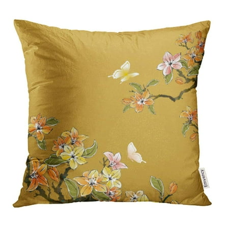 China Round Flower - CMFUN China Chinese Painting Flower Ancient Arts Blossom Brush Stroke Butterfly Pillowcase Cushion Cases 20x20 inch
