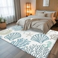 thumbnail image 5 of Light Blue Teal Coastal 5x8 Area Rugs, Summer Beach Coral Shell Ocean Non-Skid Rubber Backing Large Rectangle Rugs - Living Room Bedroom Home Office, Indoor Floor Mat Carpets Washable Rug, 5 of 9