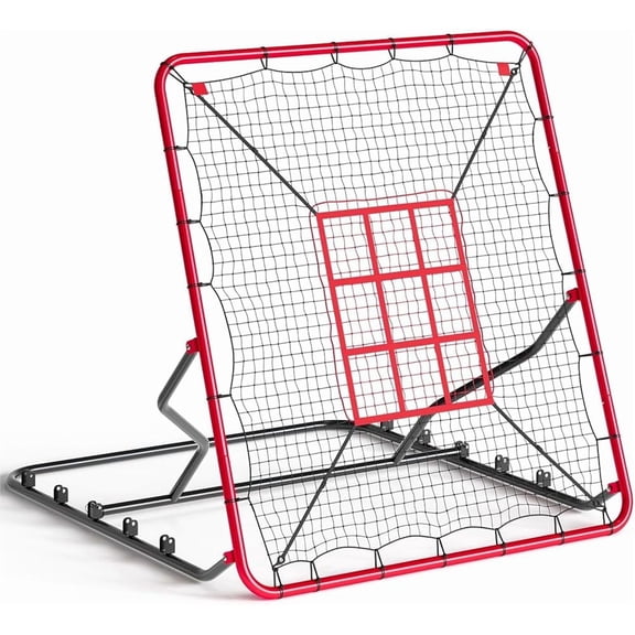 RONSHIN Baseball Rebounder Net, 4x4.5FT 5 Adjustable Angles Baseball Bounce Back Net with UV Resistant, Pitchback Trainer for Ground, Line Drive & Fly Balls