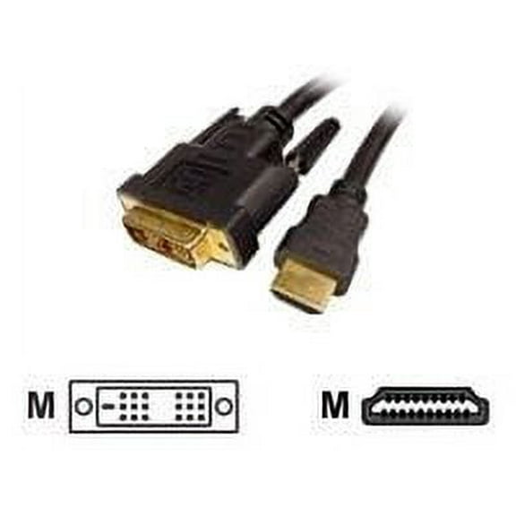 Cables Unlimited 3 feet New HDMI to DVI Single Link Black Cable, Gold-plated Connectors, 1 Pack