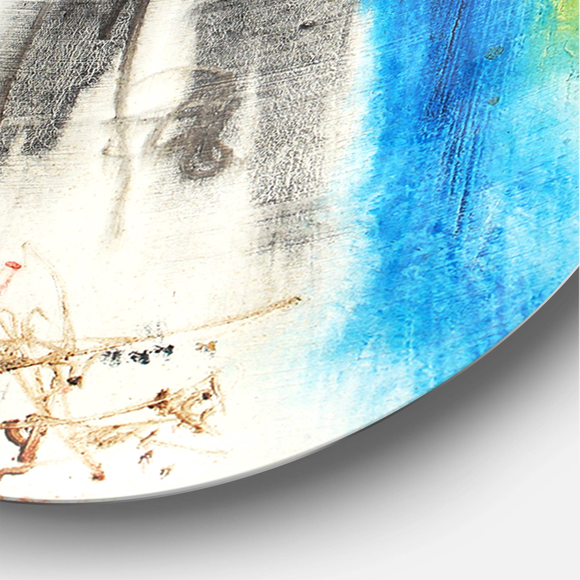 Designart 'Black Blue and Yellow Pattern ' Modern wall clock