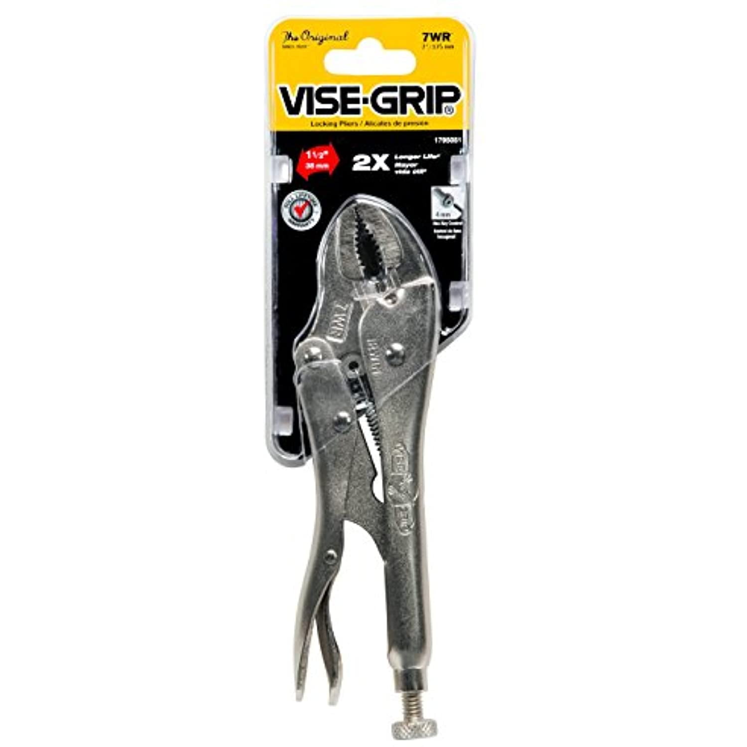 Irwin Industrial Tool Co. VG7WR 7WR Curved Jaw with Wire Cutter - 7 in.-175 mm Plier