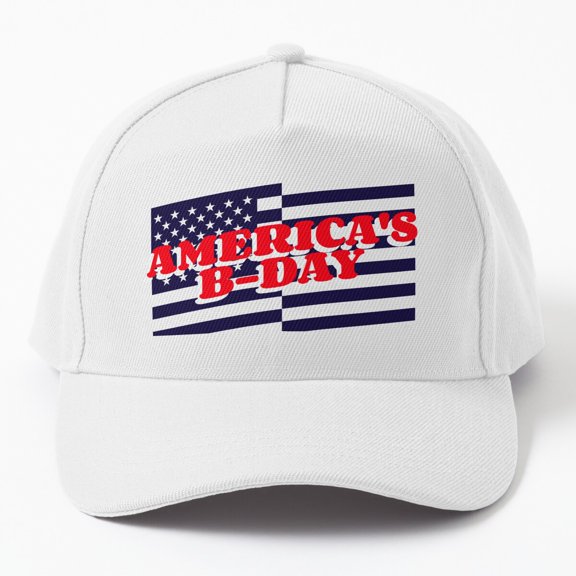 America's B-Day Baseball Cap, USA Birthday Celebration Statement Design, Classic Hat
