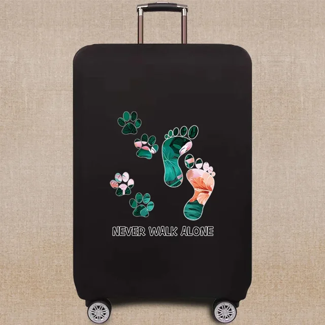 Travel Accessories Luggage Case Suitcase Dust Protective Cover 18-28 Inch Footprints Pattern Series Trolley Case Elastic Cover 8Footprints012 L