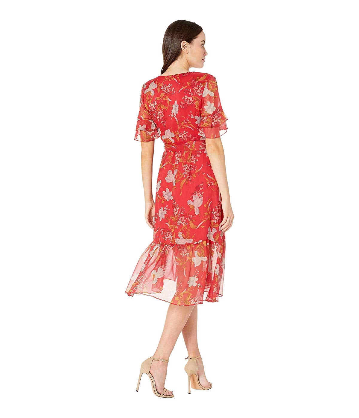 vince camuto ruffled gown