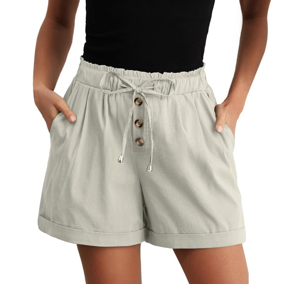 Seductiva Shorts for Women Womens Casual Wide Leg Shorts Drawstring Elastic Waist Summer Trendy Trouser Short with Pockets Summer Shorts for Women