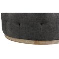 thumbnail image 2 of Boyd Round Tufted Ottoman Upholstered in Gray Fabric, 2 of 2