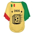 thumbnail image 6 of Soccer Cup 2026 Jersey SENEGAL Soccer for Women with Colombia Flag Color Block and V Neck Short Sleeves Featuring Breathable Fabric for Game Day Parties Black L, 6 of 6