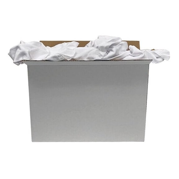 Manufacturer Varies Cotton T-shirt Cloth Rag 25 lb. Varies Sizes, White 21HC63