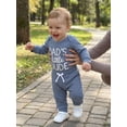 thumbnail image 5 of RUINIXCW Newborn Baby Boy Hospital Coming Home Outfit Waffled Romper Infant Baby Boys Fall Winter Clothes Dad's Little Dude Embroidery Long Sleeve Romper Pants Set, 5 of 9