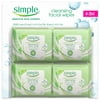 The Simple Cleansing Facial Wipes (25 ct. each, 4 pk.)