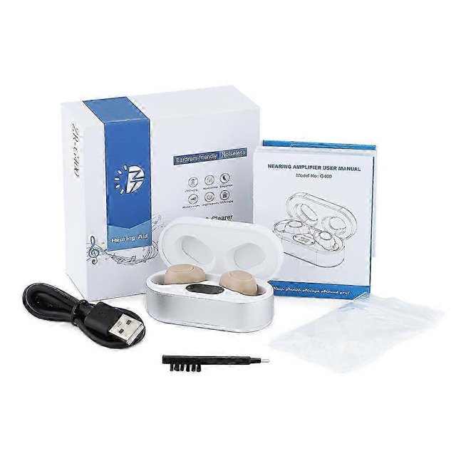 1 Pair Pottable Mini Invisible Elderly Hearing Aids for Elderly Hearing Impaired People Digital Display Sound Amplifier Device