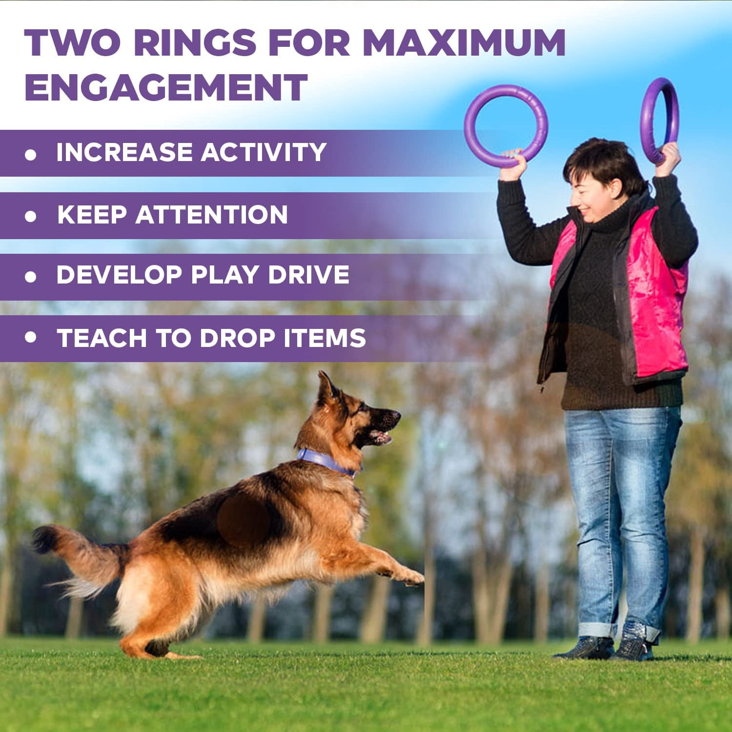 PULLER Active Dog Toy Midi 8 inch Outdoor Dog Toy for Medium Dogs (2-Pack)