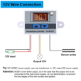 thumbnail image 3 of 6Pcs XH-W3001 Digital LED Temperature Controller Module Digital Thermostat Switch Electronic Thermostat (12V 10A 120W), 3 of 7