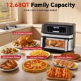 thumbnail image 2 of 1600W Dual Zone Air Fryer Oven,12.69QT with Divider,Nonstick & Dishwasher-Safe Basket,Match Cook Smart Finish to Roast,Recipes for Easy Cooking,Digital Touchscreen,Metal Sliver, 2 of 5