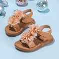 thumbnail image 2 of newwalpole Toddler Girls Sandals Little Girls Kids Summer Shoes Toddler Sandals Coffee for Size 1, 2 of 7