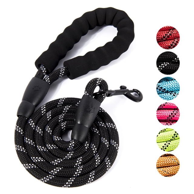 Flmtop Chien Ronde Laisse en Nylon Mousse Lumineuse Poignée Chiot Marche Corde de Traction Animal de Compagnie Fournitures Vert