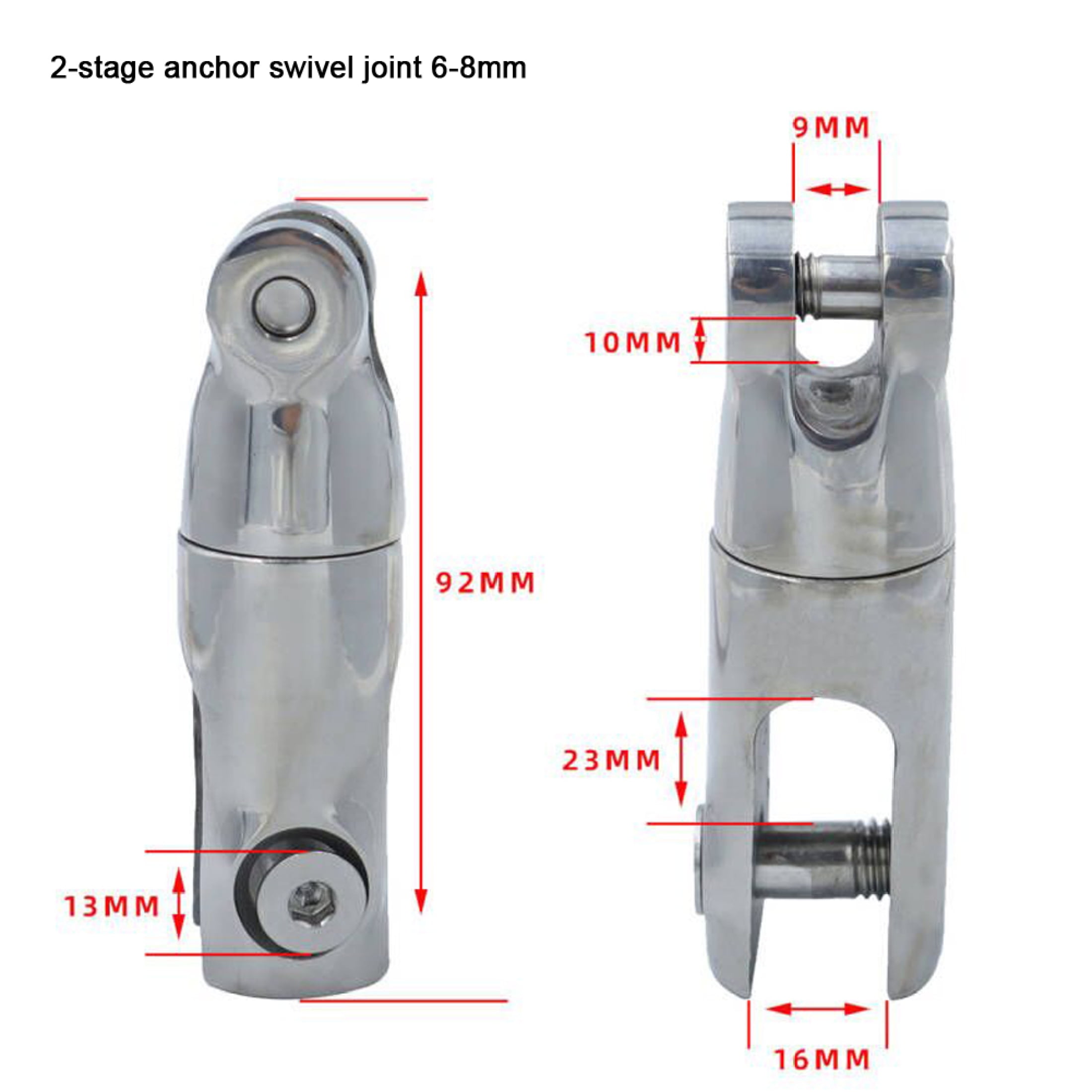 EUBUY Boat Anchor Swivel Connector 316 Stainless Steel 2 Section