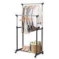 thumbnail image 1 of Portable Double Rail Adjustable Garment Rack Rolling Clothes Hanger Heavy Duty, 1 of 8