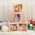 thumbnail image 5 of Cheinxy Baby Boxes with Letters for Baby Shower,4 Transparent Balloon boxes for Gender Reveal Decorations Birthday Wedding Party Backdrop, Pink, 5 of 7